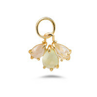 wholesale S925 Silver Plated 14K Gold Filled Jewelry with Green Grape Stone, White Crystal, and Pink Crystal Pendant for Daily Wear, Fresh and Sweet Style-Sweet and Fresh Necklace 925 Silver