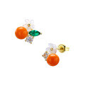 wholesale S925 silver and man-made orange shell earrings for women, Dunli Jewelry 21 spring new collection, fresh and versatile-0-1