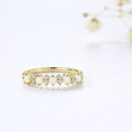 wholesale S925 Silver Japanese Minimalist Round Synthetic Opal Ring White Opal Luxury Jewelry Band-0-1