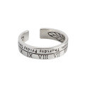 wholesale S925 Sterling Silver Retro Roman Numeral Day of the Week Ring Adjustable Open Ring for Women Student Silver Jewelry-0-4