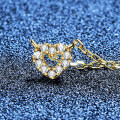 Metal Pendant Necklace with Small Hollow Heart Design-0-1