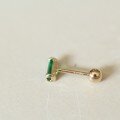 wholesale 9K gold emerald earrings new trendy screw-style twist clasp for women, summer small and unique, sleep without removing, ear bone-0-2