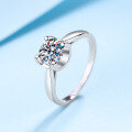 wholesale Pt950 plated S925 silver 1-carat moissanite ring for women, empty setting, drop shipping-0-1