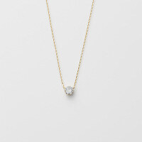 wholesale 9K Metal Light Luxury Invisible Seamless Diamond Collarbone Necklace, Exquisite High-End Single Diamond Minimalist Gift for Women-Borderless high carbon diamond clavicle necklace/10 points diamond 9K