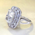 wholesale S925 Silver New High-End Simulated Diamond 10*12 High Carbon Diamond 5 Carat Ice Flower Cut G Color Ring-0-2