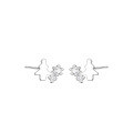 wholesale 925 Pure Silver Minimalist Christmas Tree Asymmetric Versatile Stud Earrings For Girls Wholesale-0-0