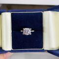 wholesale S925 Silver 2-Carat Classic Four-Prong Bull Head Moissanite Ring, Simple and Stylish Cross-Border Bestseller D Color Moissanite Ring-0-0