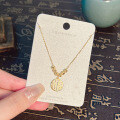 S925 Sterling Silver K Gold Pendant Necklace with Gourd and Plain Pi-0-14
