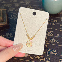 S925 Sterling Silver K Gold Pendant Necklace with Gourd and Plain Pi-S925 Sterling Silver YD-4003 925 Silver