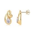 wholesale [Gold] 925 Sterling Silver Earrings Minimalist Style Golden Teardrop Shape Best-selling Moissanite Earrings Wholesale-0-1