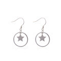 wholesale S925 Sterling Silver Minimalist Five-Point Star Hoop Earrings for Women, Light Luxury Small Hook Earrings with Unique Design-0-4