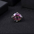 wholesale S925 Silver New Luxury Unusual Shaped Colored Gemstone Ring for Women, Fashionable High-End Sense Personality, Inlaid with Colored Crystal-0-1