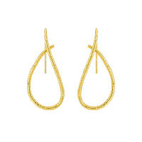 wholesale S925 Sterling Silver 778 Niche Minimalist Ins Textured Irregular Line Drop Earrings for Women-18K gold 925 silver