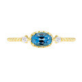 wholesale S925 silver plated with 14k gold Japanese retro-style London blue topaz ring-0-4