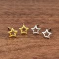 wholesale Sterling Silver Hollow-out Five-pointed Star Earrings, Fashion Minimalist Versatile Daily Wear Ear Accessories-0-0