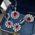 18K Gold 3ct Pigeon Blood Ruby Jewelry Set-0-6