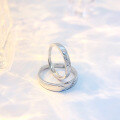 wholesale S925 Sterling Silver Love at First Sight Couple Rings for Men and Women, Ins Style, Niche, Light Luxury, High-End Feel Matching Band Rings-0-0