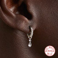 wholesale S925 Sterling Silver with Rhinestones, Double Piercing Hoop and Pendant Drop Earrings for Women-0-1