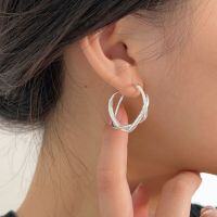 wholesale S925 metal wavy line ear studs, women's2025-Sterling silver