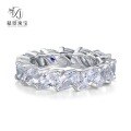 wholesale 925 Silver Marquise Row Diamond Ring for Women, European and American Style Full Diamond Ring, Dropshipping for Mu Jing New Collection-0-0