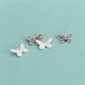 wholesale S925 Sterling Silver Butterfly Pendant Accessories DIY Handmade Beading Braided Cord Bracelet Necklace Ornament Material Kit-0-0