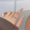wholesale 925 Sterling Silver Small Fresh Apricot Leaf Ring Women, Small and Exquisite, High-End, Light Luxury, Personalized Design, Minimalist Ins Style Hand Jewelry-0-1