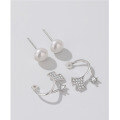 wholesale S925 Sterling Silver Ginkgo Leaf Freshwater Pearl Earrings for Women, Versatile and Unique Earrings, Elegant and Matching Ear Accessories, Gift-0-2