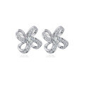 wholesale 925 Sterling Silver Micro-Paved Zircon Flower Earrings for Women, Elegant and Luxurious Four-Leaf Clover Stud Earrings-0-4