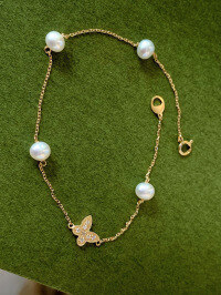 wholesale S925 Sterling Silver Red Elk Butterfly Bracelet with Delicate Starry Sky Design, Luxurious and Unique Women's Accessory-BS0200-Gold 925 Silver