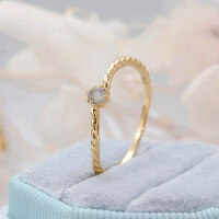 wholesale S925 Silver Japanese Retro Style Labradorite Ring, Spring Collection by Dunli Jewelry-Labradorite Ring Medo No. 5