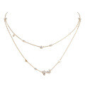 wholesale S925 silver gold-plated zirconia sparkling double-layer collarbone chain, 22 new arrival, can be worn as a bracelet-0-0