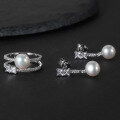 wholesale S925 sterling silver cross-border direct supply new fashion luxury natural freshwater pearl ring with gemstone inlay-0-4