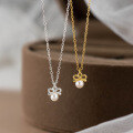 wholesale S925 Sterling Silver Fresh Sweet Ins Style Small and Unique Design Sense Personality Bow Pearl Necklace Y01838-0-2