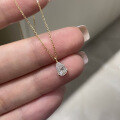 wholesale 18K Gold Fashion Cultured Pear Drop Pendant Necklace with 05ct Genuine Diamond, Minimalist Single Diamond K Gold Jewelry-0-2