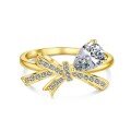 wholesale S925 Sterling Silver Cross-Border New Closed Ring for Women with Waterdrop Zircon Embellished Bow Design Wholesale-0-4