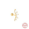 wholesale S925 Sterling Silver Minimalist Petal Marquise Diamond Threaded Ear Cartilage Stud,INS-0-5