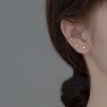 wholesale S925 Sterling Silver Earrings Women Korean Style Minimalist Diamond Inlaid Elegant Small Heart Sweet Girl Earrings G8400-0-1