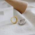 wholesale S925 Sterling Silver Korean Style Minimalist Geometric Circle Ear Clasp Earrings for Women-0-1