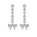 wholesale S925 Sterling Silver European and American Wedding Style Earrings for Women, Exquisite Bow with Waterdrop Pendant, Designed with a Sense of Fashion and Geometric Elements-0-14