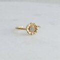 wholesale S925 Sterling Silver Nordic Style Sunflower Daisy Open Ring for Women, Minimalist and Fashionable-0-5