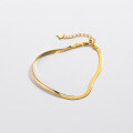 wholesale S925 Silver Nalan Fresh Sweet Ins Style Niche Design Exquisite Minimalist Flat Snake Chain Bracelet S7530-0-3