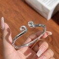 wholesale 9999 Pure Silver Cuff Bracelet - The Hit Black Myth: Wukong's Golden Hoop, Ancient Craftsmanship, Great Sage Equalling Heaven's Staff Jewelry-0-3