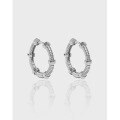 wholesale S925 Sterling Silver Geometric Hexagon Screw Texture Minimalist Korean Version Ins Small and Unique Design Earrings for Women-0-0