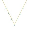 wholesale S925 Sterling Silver Geometric Triangle Turquoise Pendant Necklace, Women's Fashion Minimalist Design-0-2