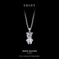 S925 Silver Cross-Border Wholesale Zircon Bear Pendant Necklace-0-4