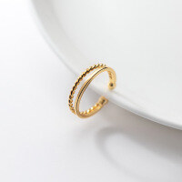 wholesale S925 Silver Nalan Ring for Women, Korean Style Small Fresh and Simple Open-Ended Double-Layer Twisted Line Jewelry J9134-S925 silver one silver opening adjustable