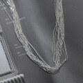 wholesale S925 Sterling Silver Textured Multi-layer Bead Necklace Ins Style High-end Personal Collarbone Chain Women Y00113-0-3