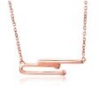 wholesale 18K rose gold and 9K gold asymmetrical diamond line necklace for women, perfect for fashionable commutes and as a gift for your girlfriend-0-4