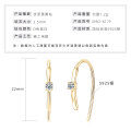 S925 Sterling Silver Moissanite Minimalist Cross-Border Fashion Geometric Ear Hook Earrings-0-5