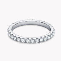 925 Sterling Silver Three-Stone Moissanite Ring, Women's Trendy Minimalist Design-【Starry Night】 7.5 US dollars